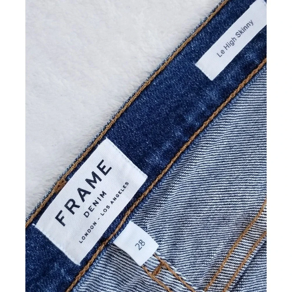 FRAME DENIM "le high skinny stretch" raw distressed anthropologie jeans $238 28 - Picture 11 of 11